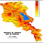 Physical map of Armenia